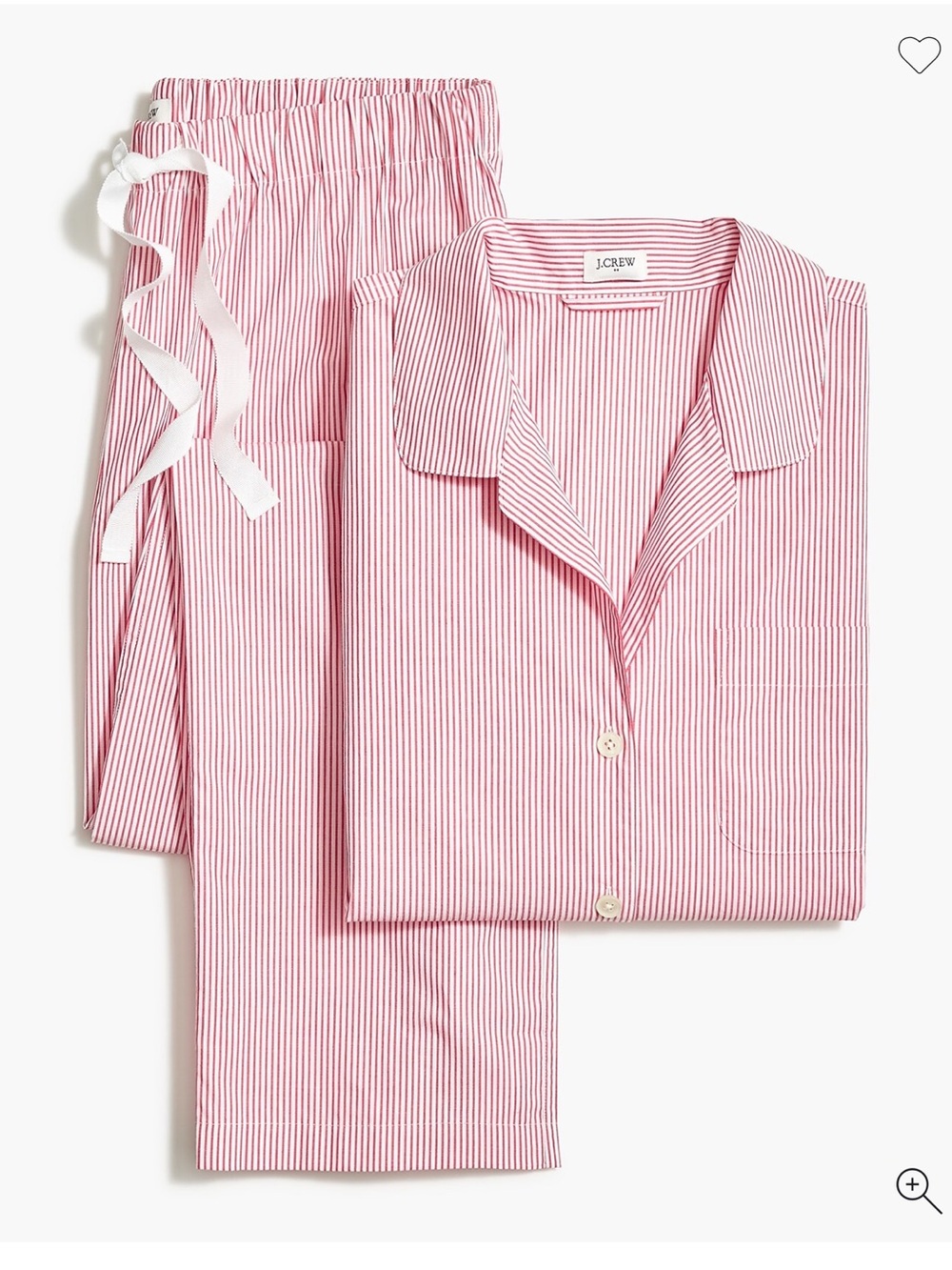 J Crew Long-sleeve striped cotton poplin pajama set